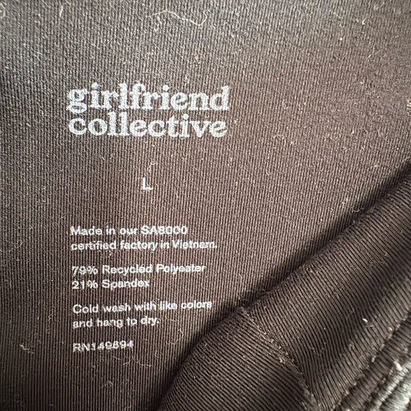 Girlfriend Collective Black Bike Shorts- Size Large - Picture 3 of 5